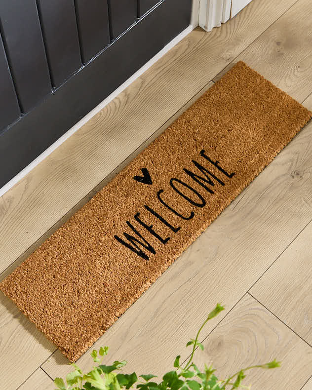 Welcome Heart Coir Doormat