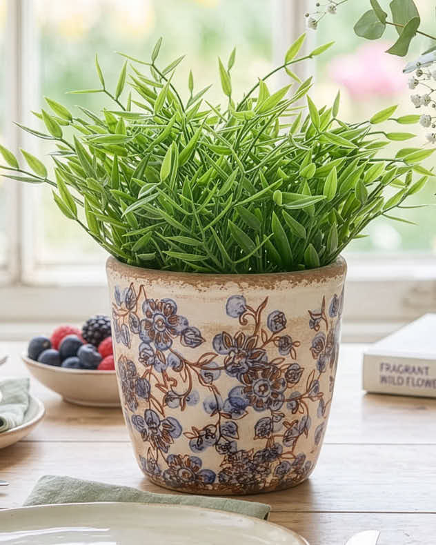 Vintage Blue Distressed Plant Pots