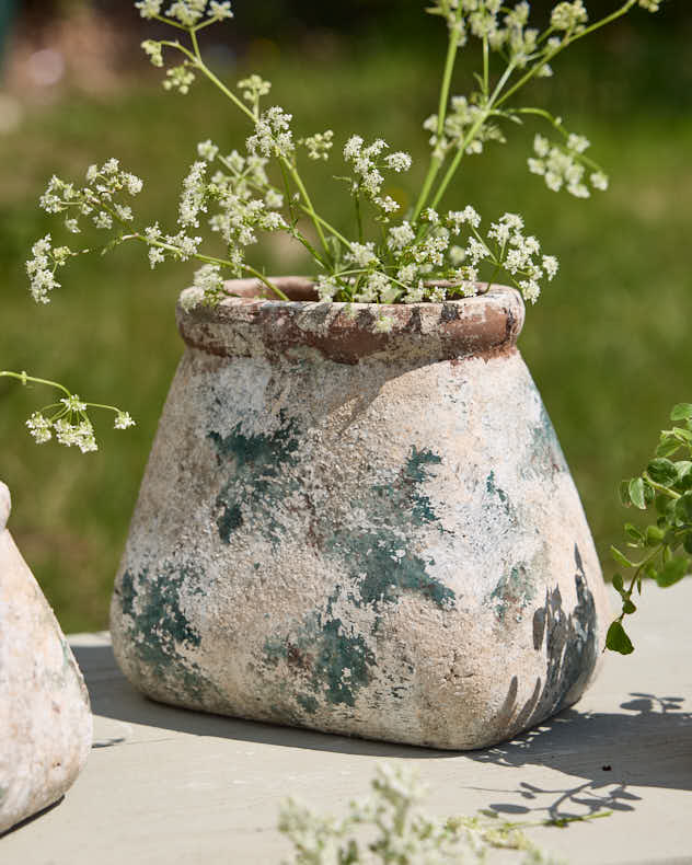 Green Terracotta Aged Effect Planter