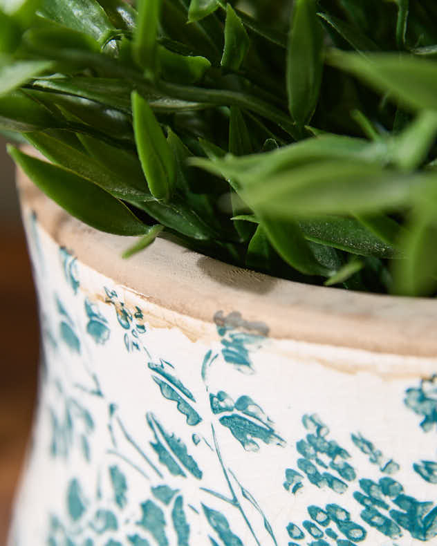 vintage indoor plant pots uk Vintage Green Floral Planter | Pots & Planters