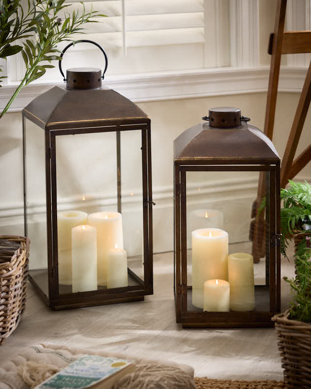 Vintage Style Brass Effect Lanterns