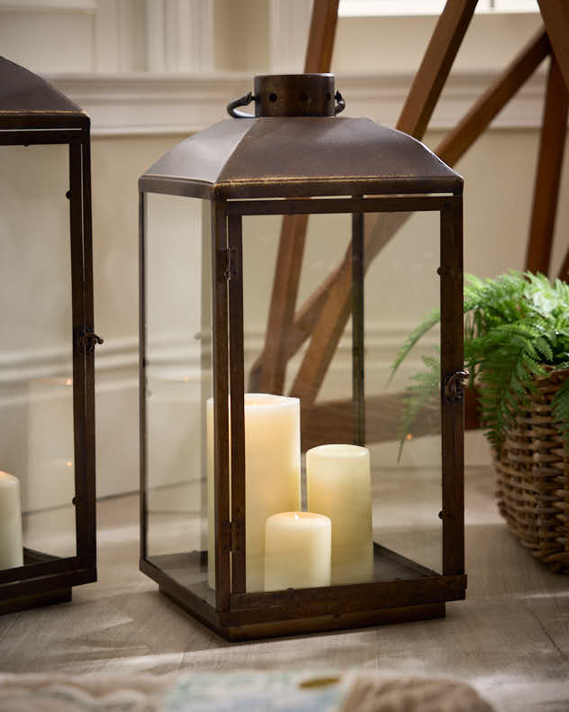Vintage Style Brass Effect Lanterns