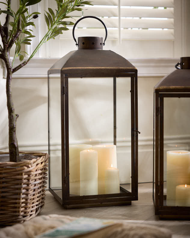 Vintage Style Brass Effect Lanterns