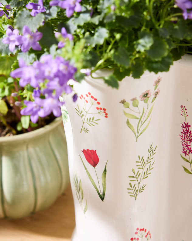 Personalisierte gemusterte Gummistiefel-Pflanzgefäße