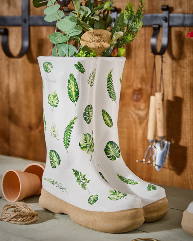 Personalised Patterned Welly Boots Planters