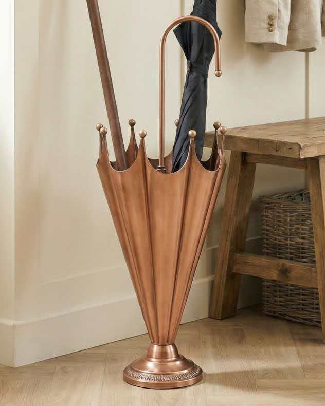 Gold Recycled Iron Umbrella Stands - Brushed Copper Umbrella Stand