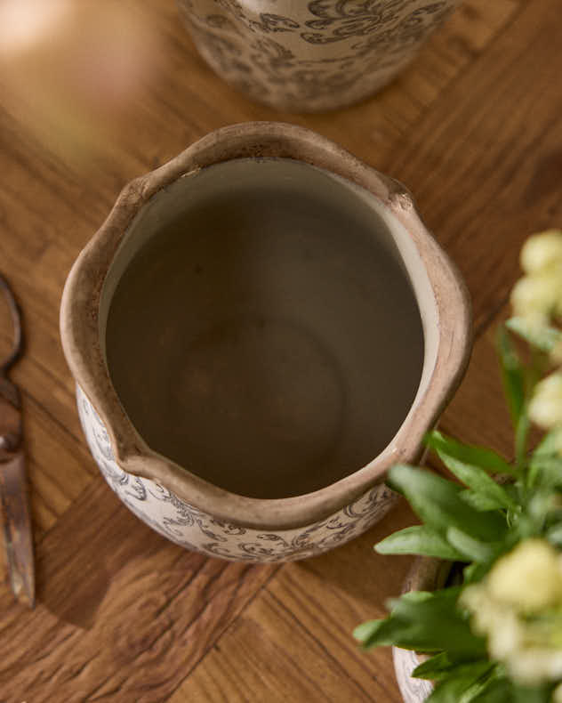 Vintage Grey Patterned Planter Collection