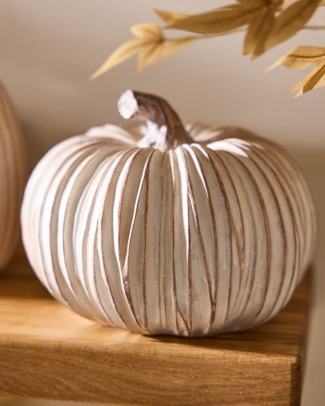 White and Gold Pumpkin Decoration