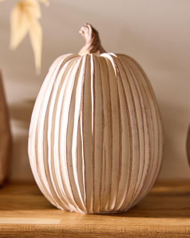 White and Gold Pumpkin Decoration