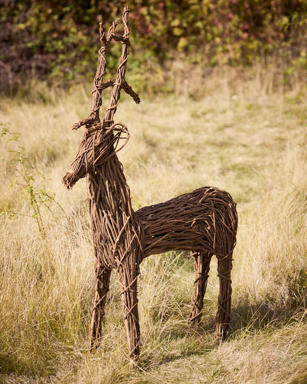 Large Woven Vine Stag Statue