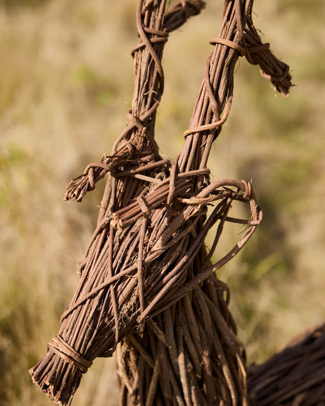 Large Woven Vine Stag Statue