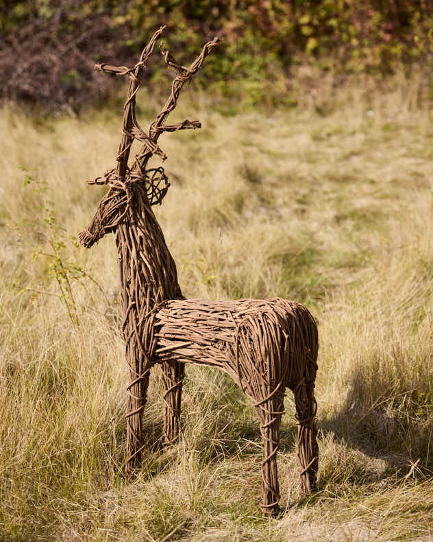 Large Woven Vine Stag Statue