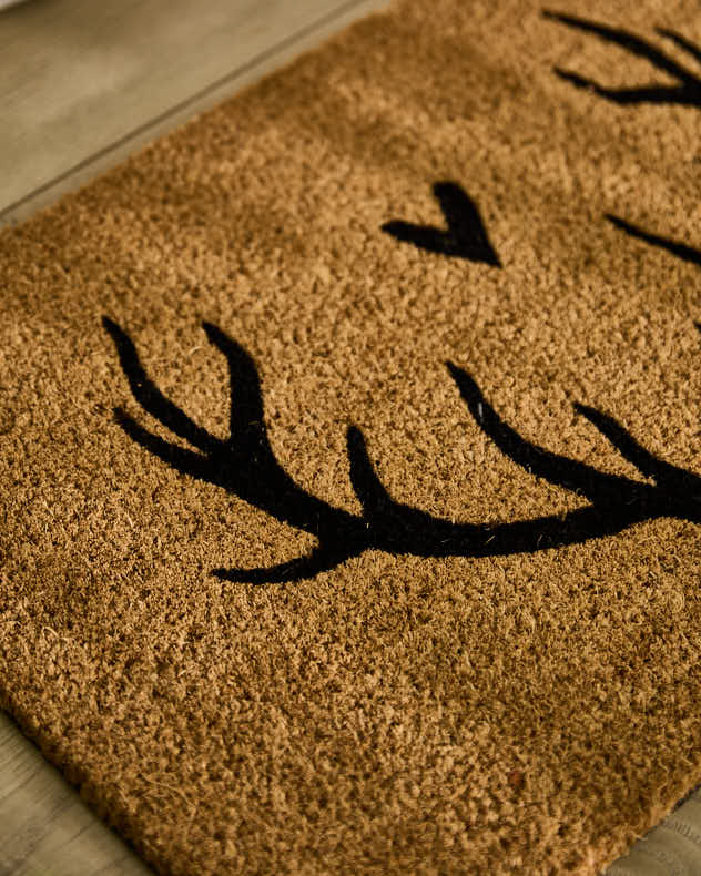 Love Heart Antlers Doormat