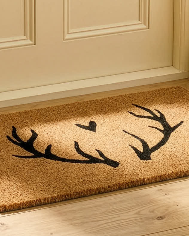 Doormats - Love Heart Antlers Doormat