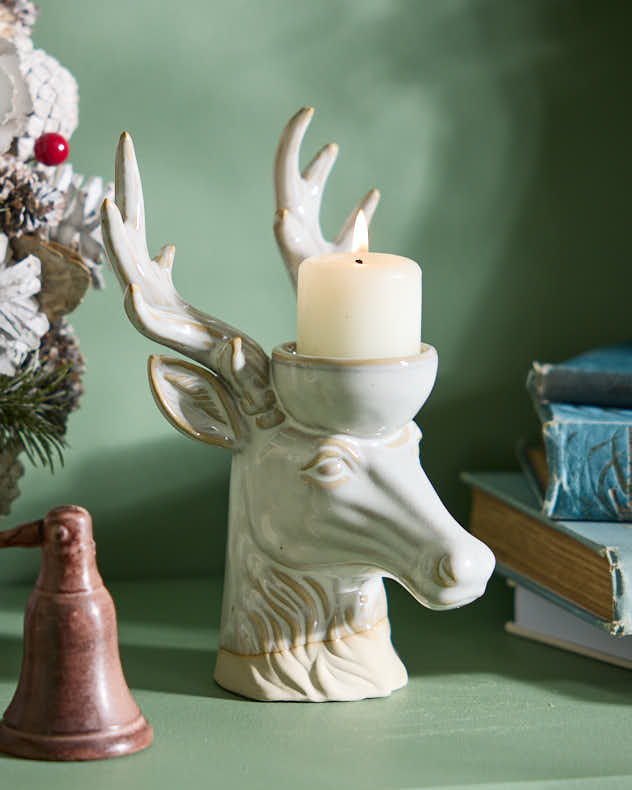 Porcelain Stag Tealight Holder