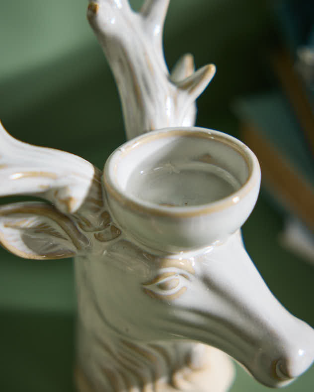 Porcelain Stag Tealight Holder
