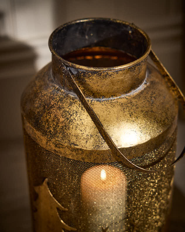 Woodland Scene Copper Candle Holder
