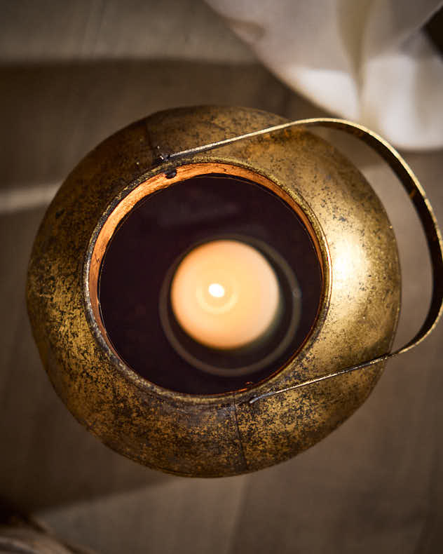 Woodland Scene Copper Candle Holder