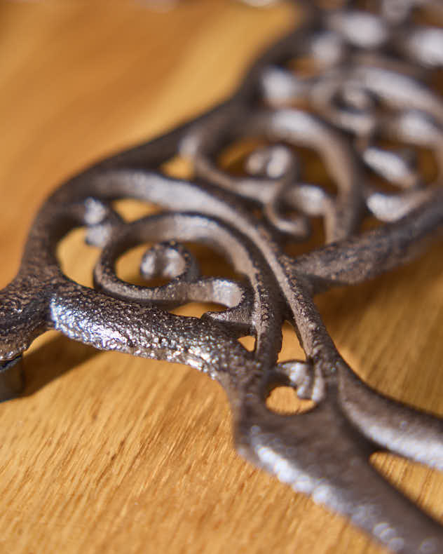 Scrolled Reindeer Cast Iron Trivet