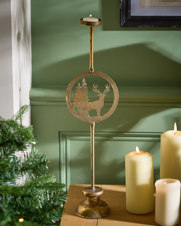 Copper Stag Candlestick