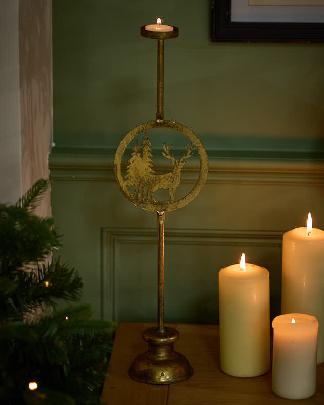 Copper Stag Candlestick