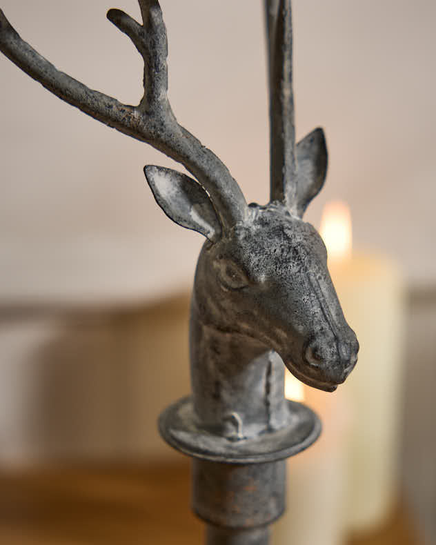Elegant Footed Stag Candlestick