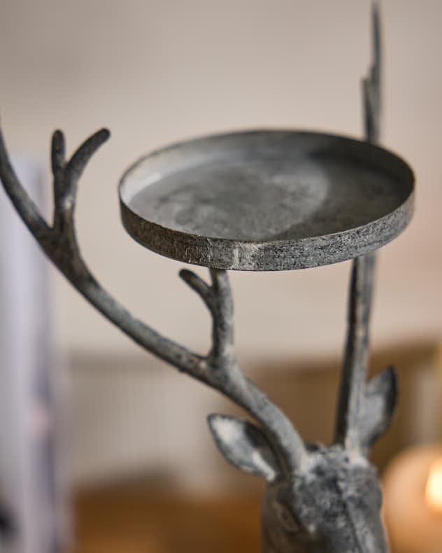 Elegant Footed Stag Candlestick