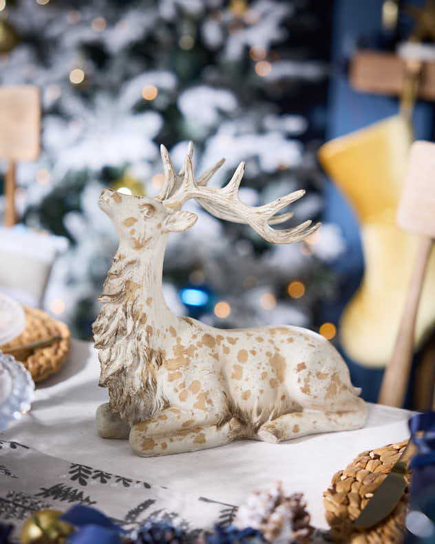 Rustic Carved Stag Figurine