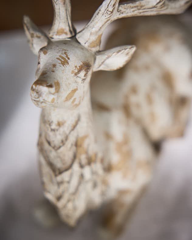 Rustic Carved Stag Figurine