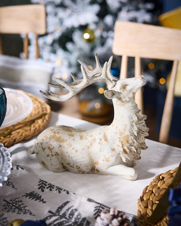 Rustic Carved Stag Figurine