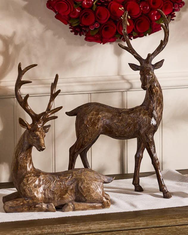 Pinewood Reindeer Decoration
