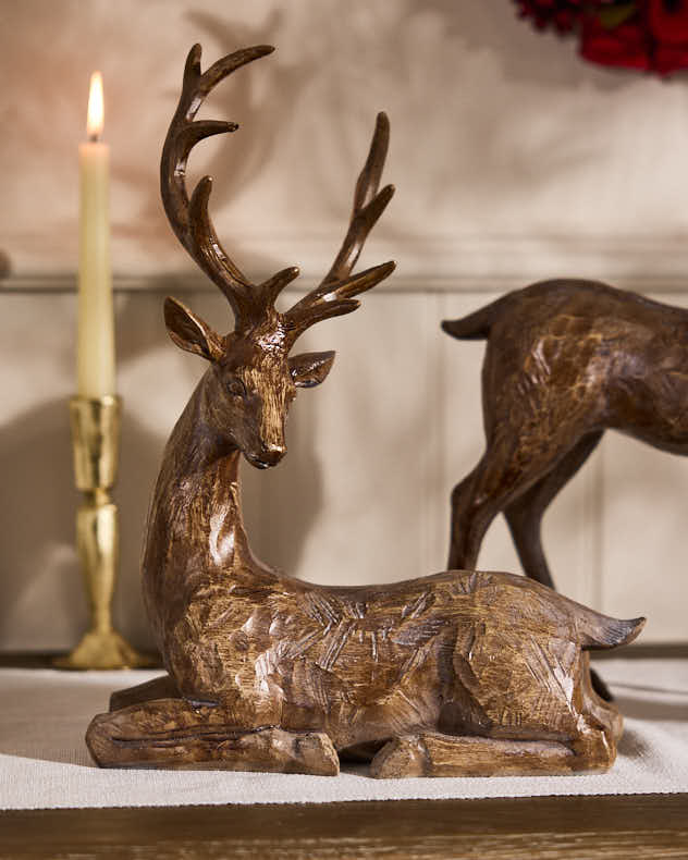 Pinewood Reindeer Decoration