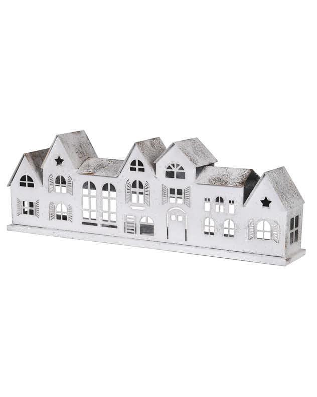 Snowy Townhouses Candle Holder