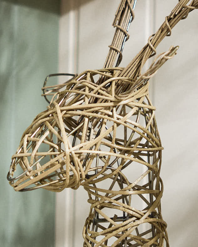 Rattan Woven Stag Head