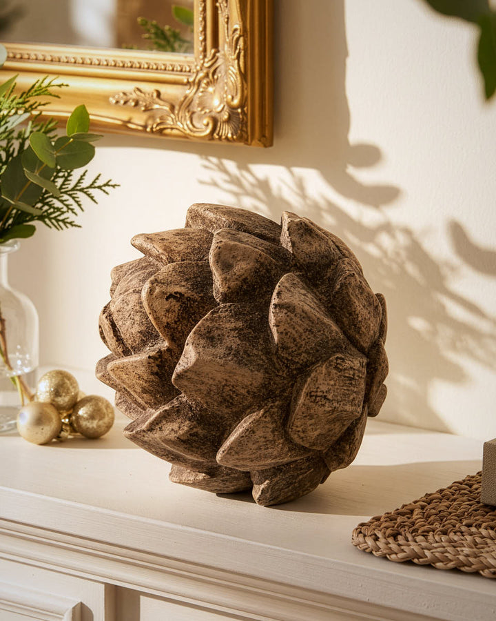 Carved Woodland Artichoke Ornament