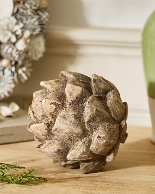 Carved Woodland Pinecone Ornament