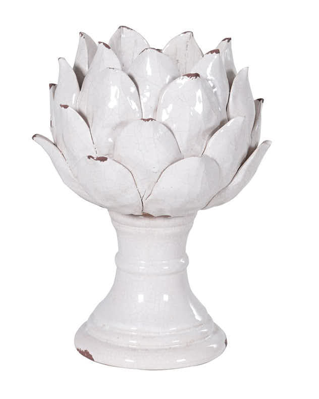 Aged White Artichoke Ornament