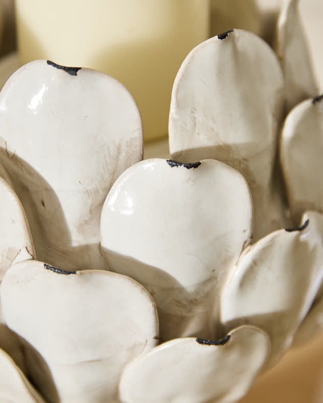 Aged White Artichoke Ornament