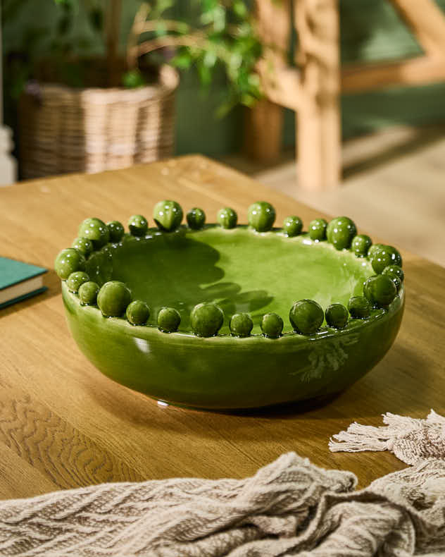Emerald Pearl Ceramic Bowl