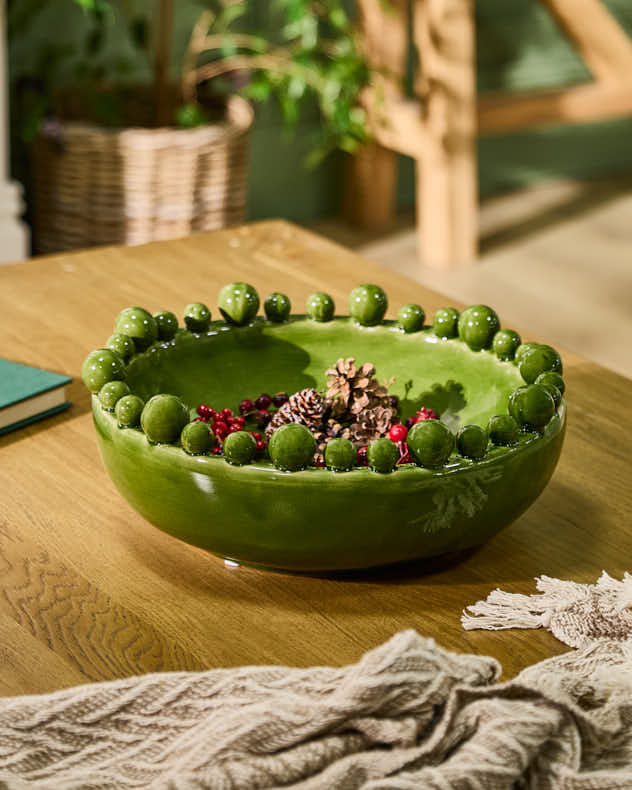 Emerald Pearl Ceramic Bowl