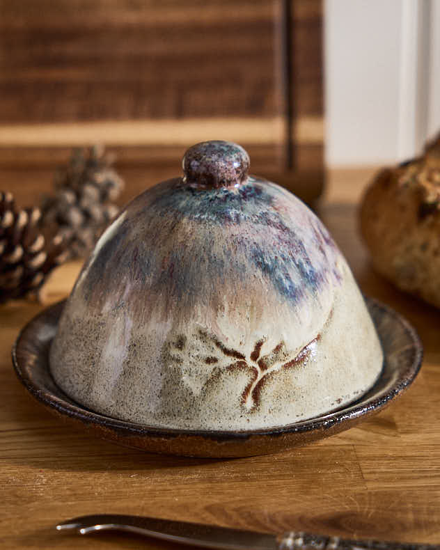 Serveware - Glazed Marble Effect Butter Dish