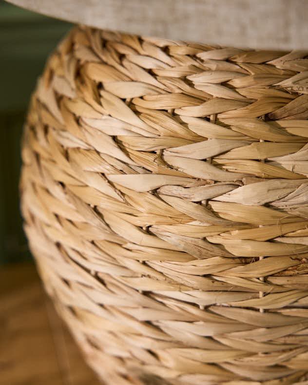 Handwoven Coastal Rattan Table Lamp