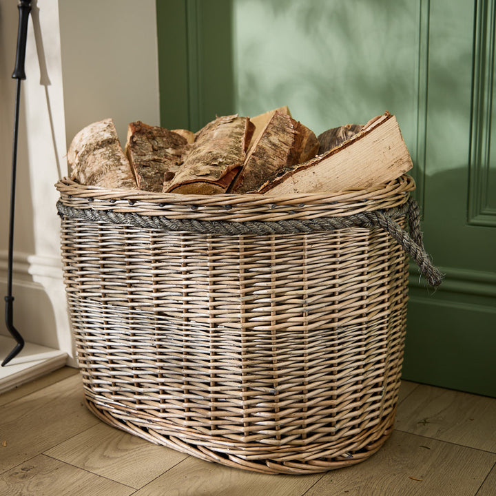 Set of 2 Oval Log Baskets