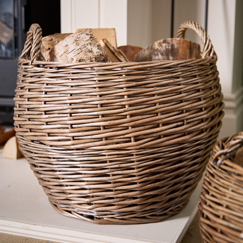 Set of 2 Delphi Wicker Log Baskets Baskets