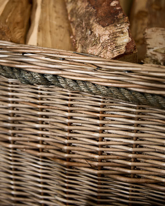 Set of 2 Rectangular Log Baskets