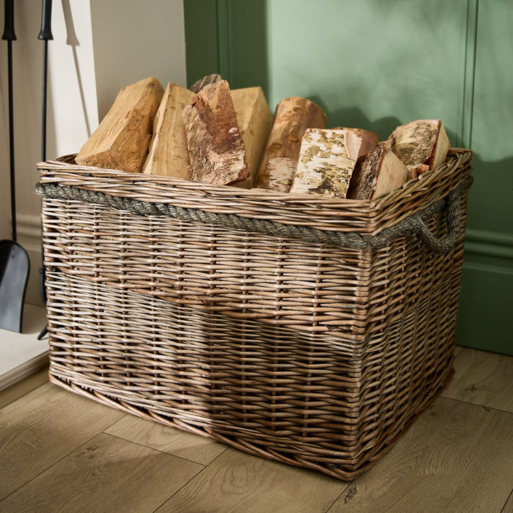 Set of 2 Rectangular Log Baskets