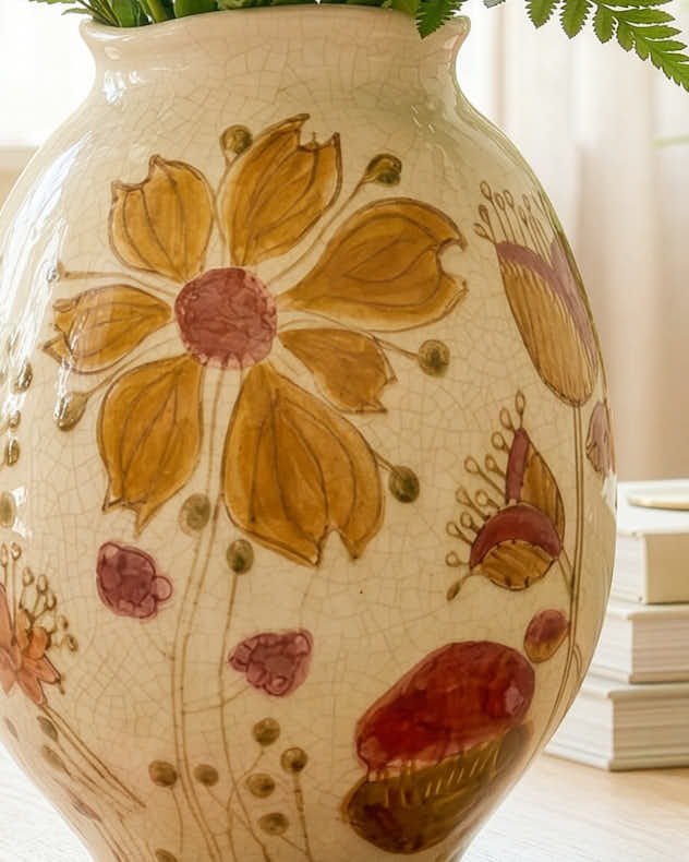 Vases - Crackle Glazed Floral Vase