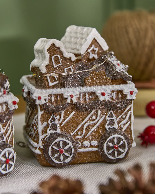 Traditional Gingerbread Steam Train Ornament