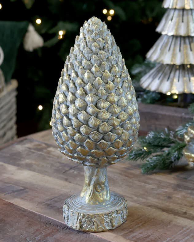 Gold Carved Pinecone Ornament