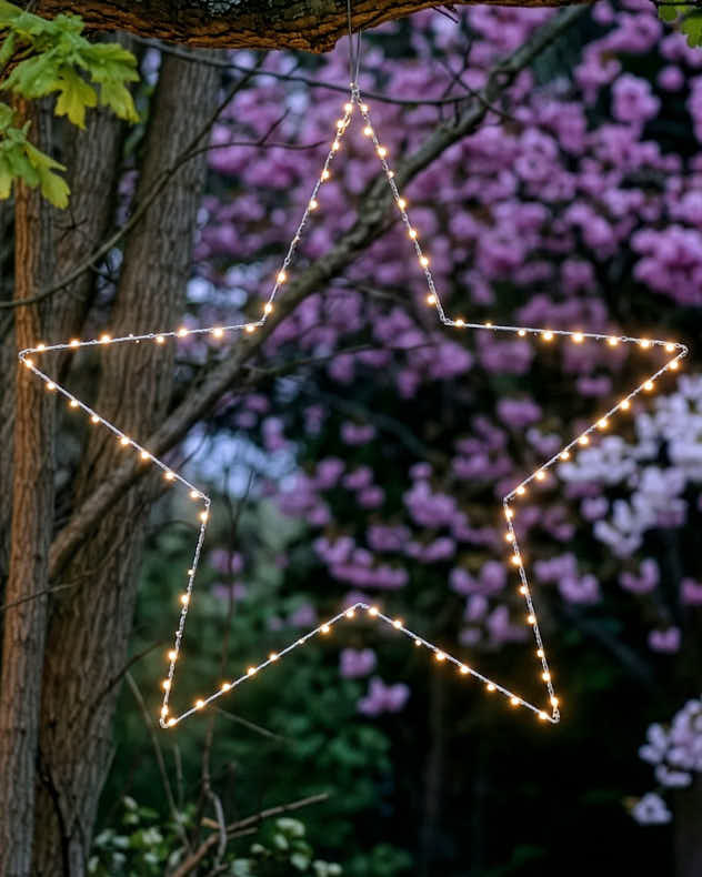 Gold Polystyrene & PVC & Steel & Copper Christmas Decorations - Large Pre-Lit Golden Star